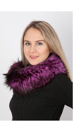 Fuchsia fox fur neck warmer